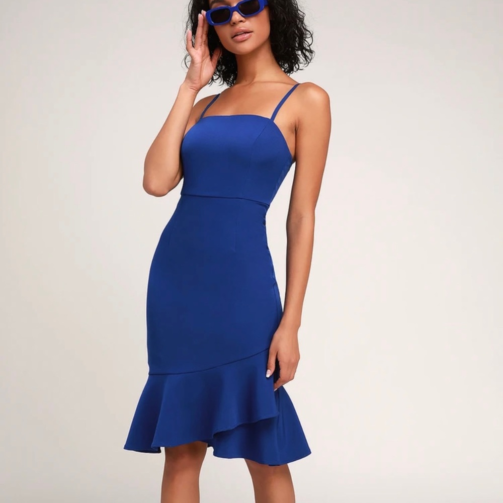 Lulus Cobalt Blue Midi dress